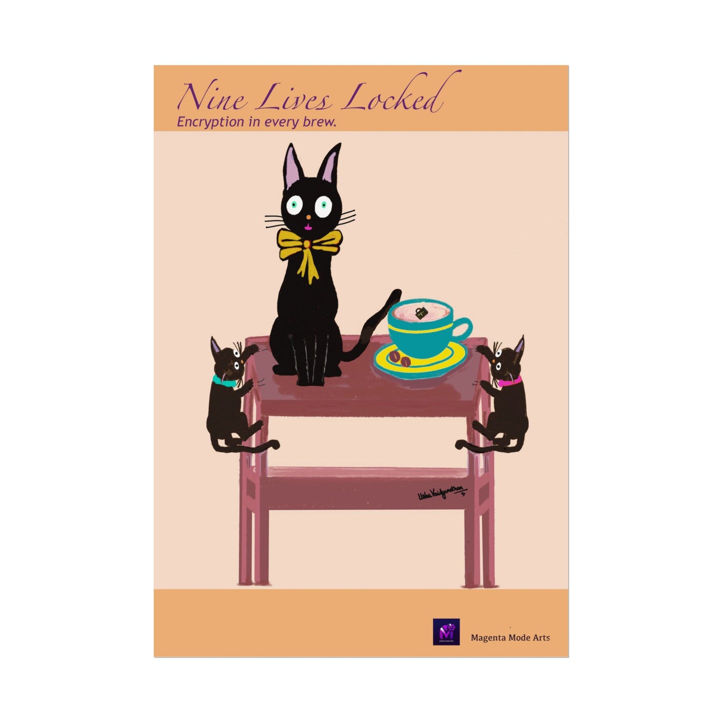 Cyber Cat- Rolled Poster Art (no frame included)