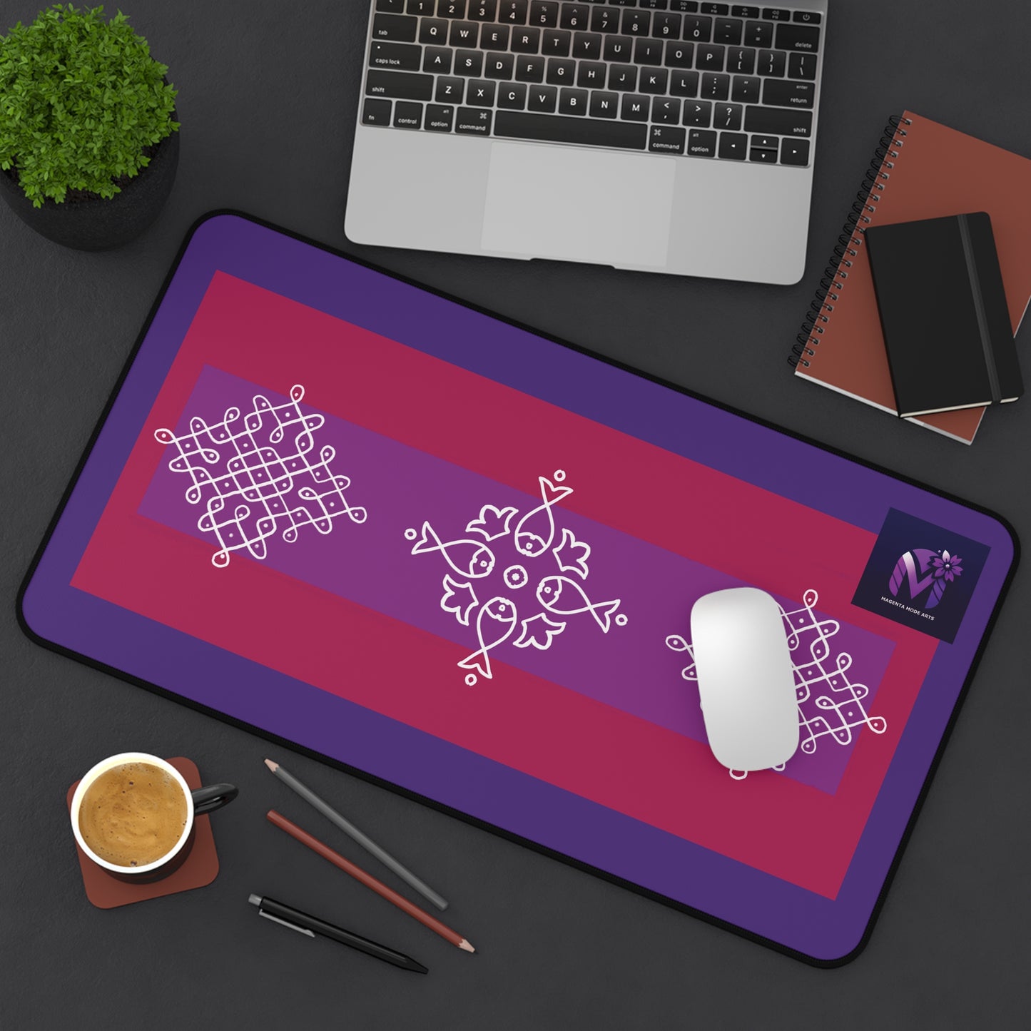 Dots and curves - Multipurpose Desk Mat