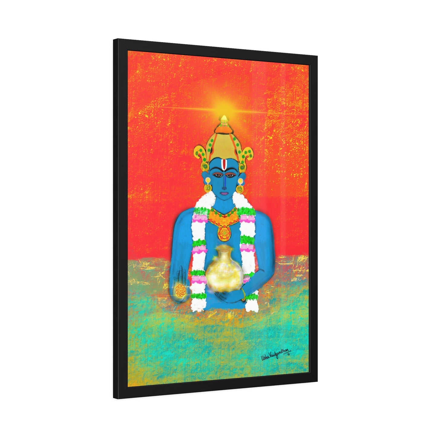 Sacred Shri Dhanvantari - Framed Art