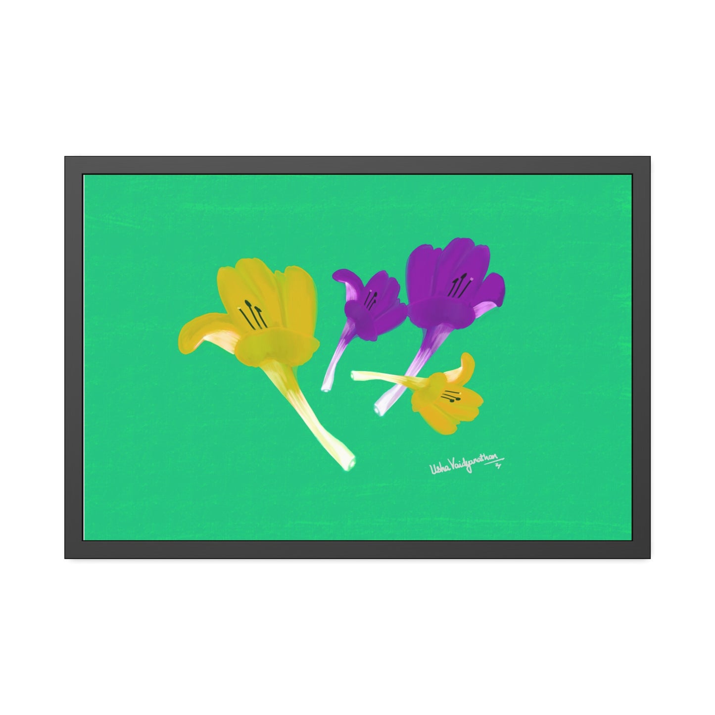 December Delights Yellow and Purple - Framed Art