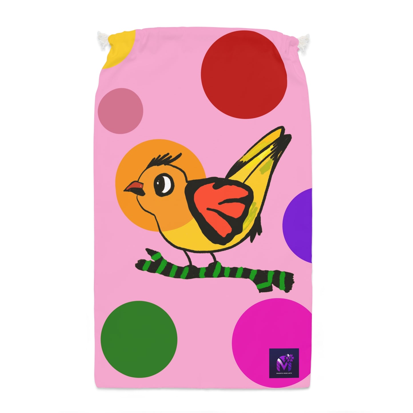 Drawstring bags - Chirpy Surprise- Pink