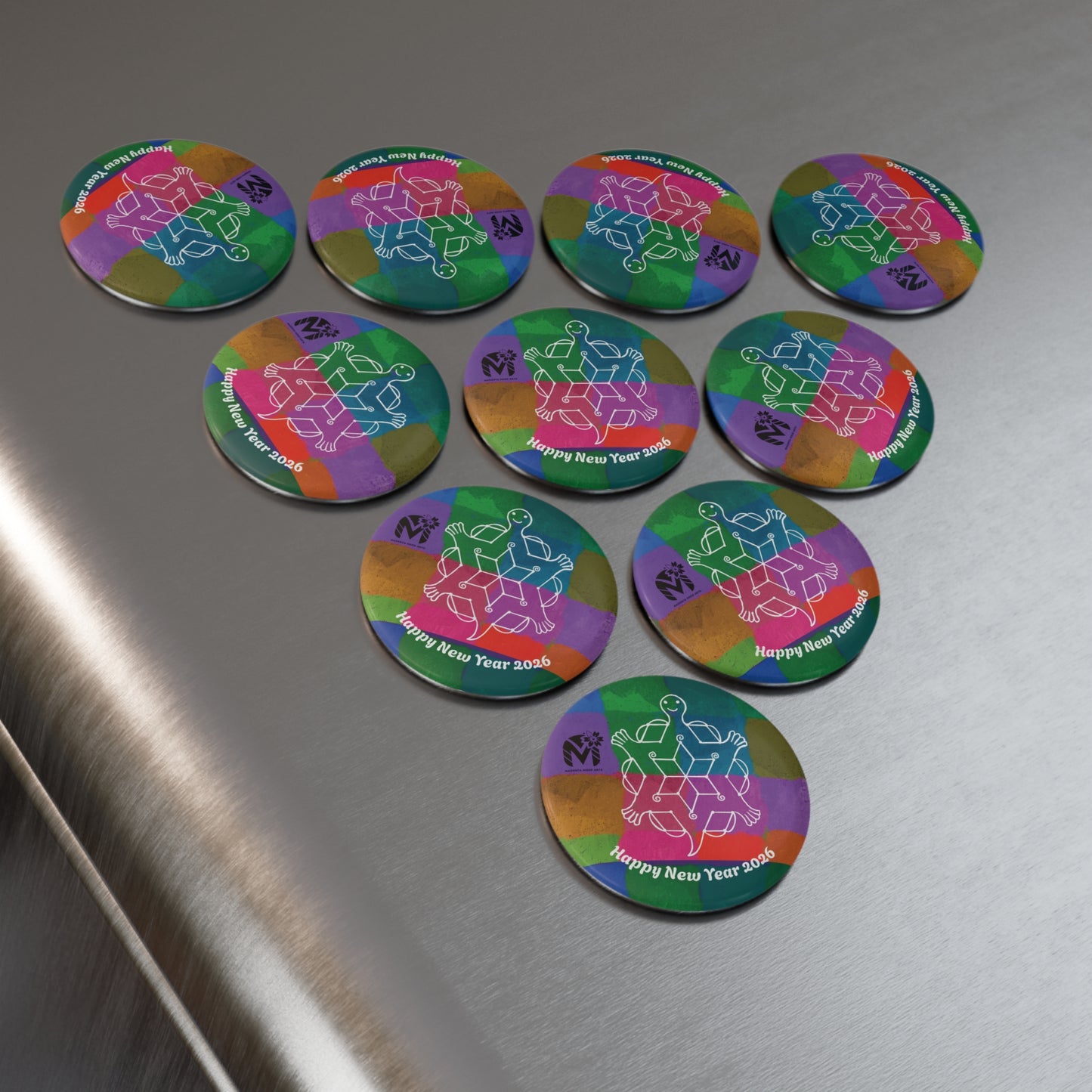 Turtle Kolam Magnets Australia - Magenta Mode Arts (Set of 10)