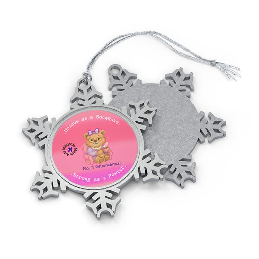 Grandma print - Snowflake Pewter Ornament