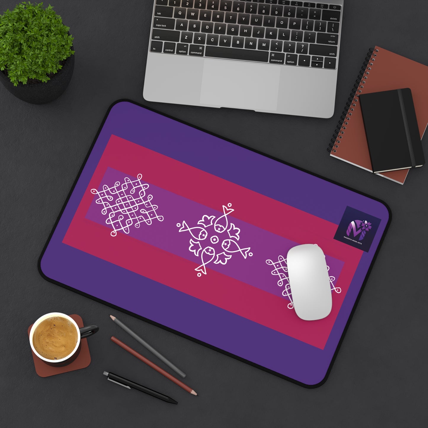 Dots and curves - Multipurpose Desk Mat
