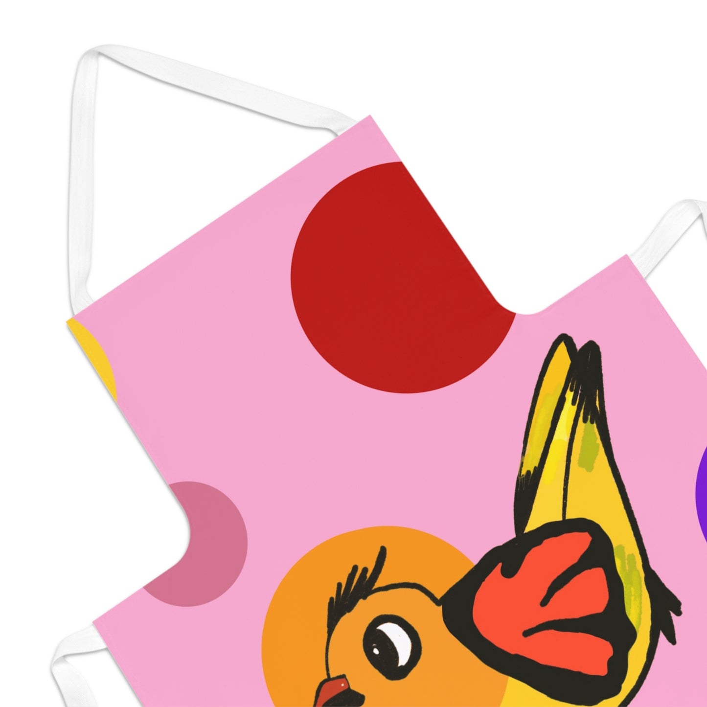 Apron - Dotted feathered delight -Pink