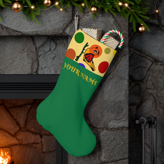 Santa Stocking - Birdsong and Bubbles - Yellow
