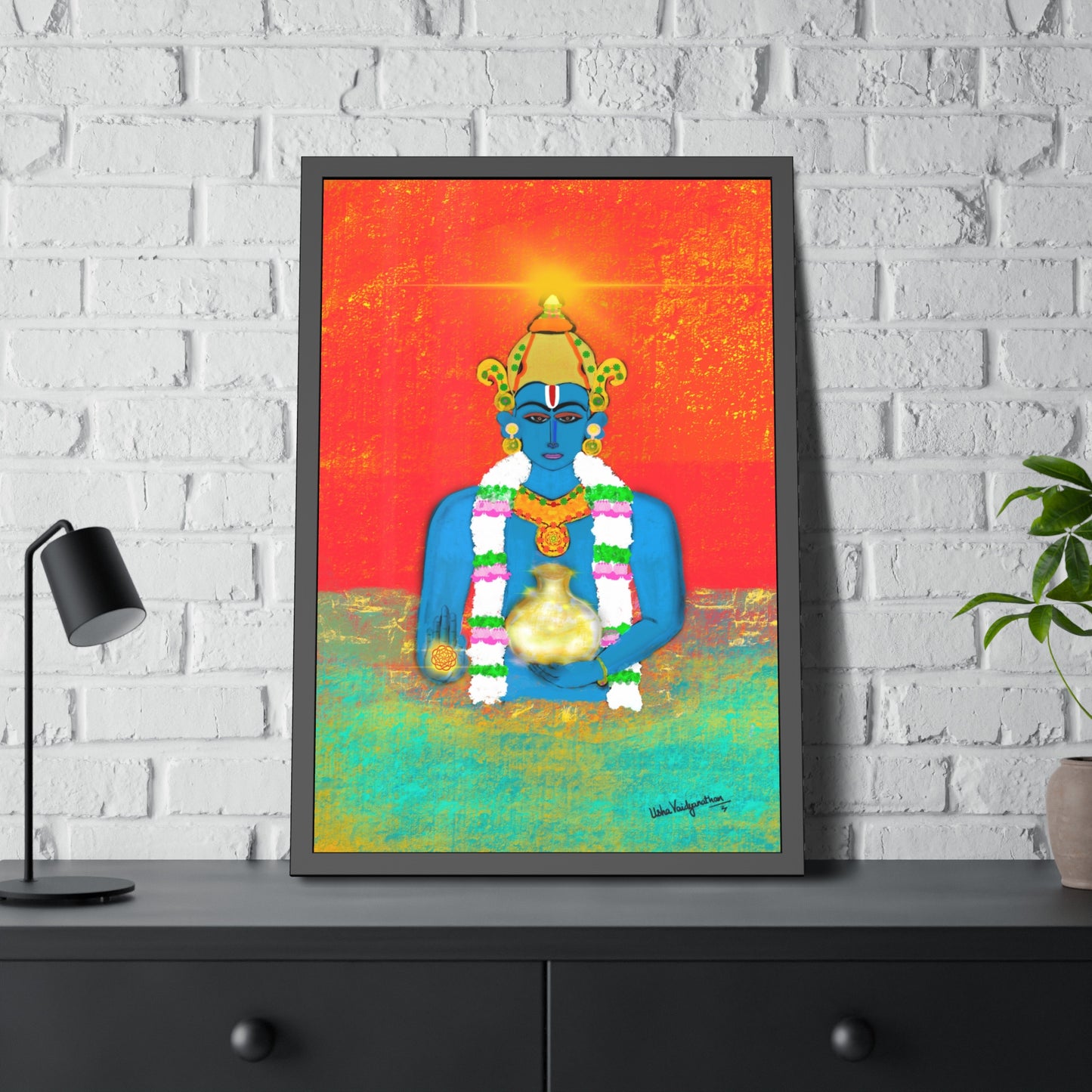 Sacred Shri Dhanvantari - Framed Art
