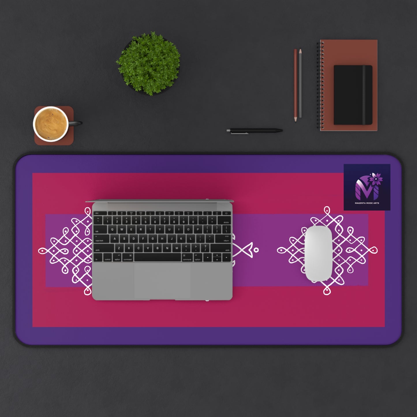 Dots and curves - Multipurpose Desk Mat