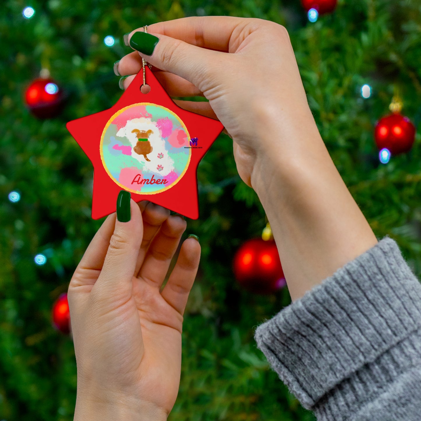 Customised Ornaments that bark (Star,Circle,Heart,Snowflake)