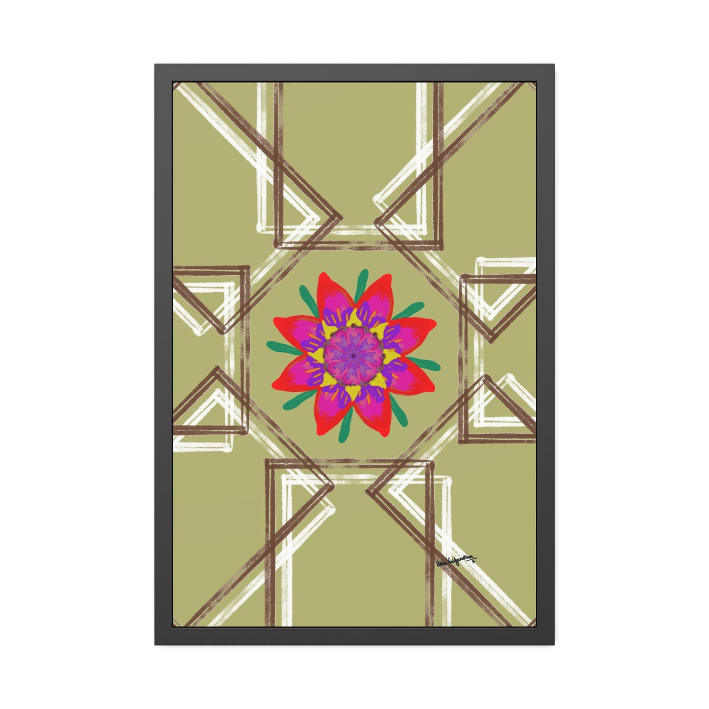 Moss Flower - Framed Art