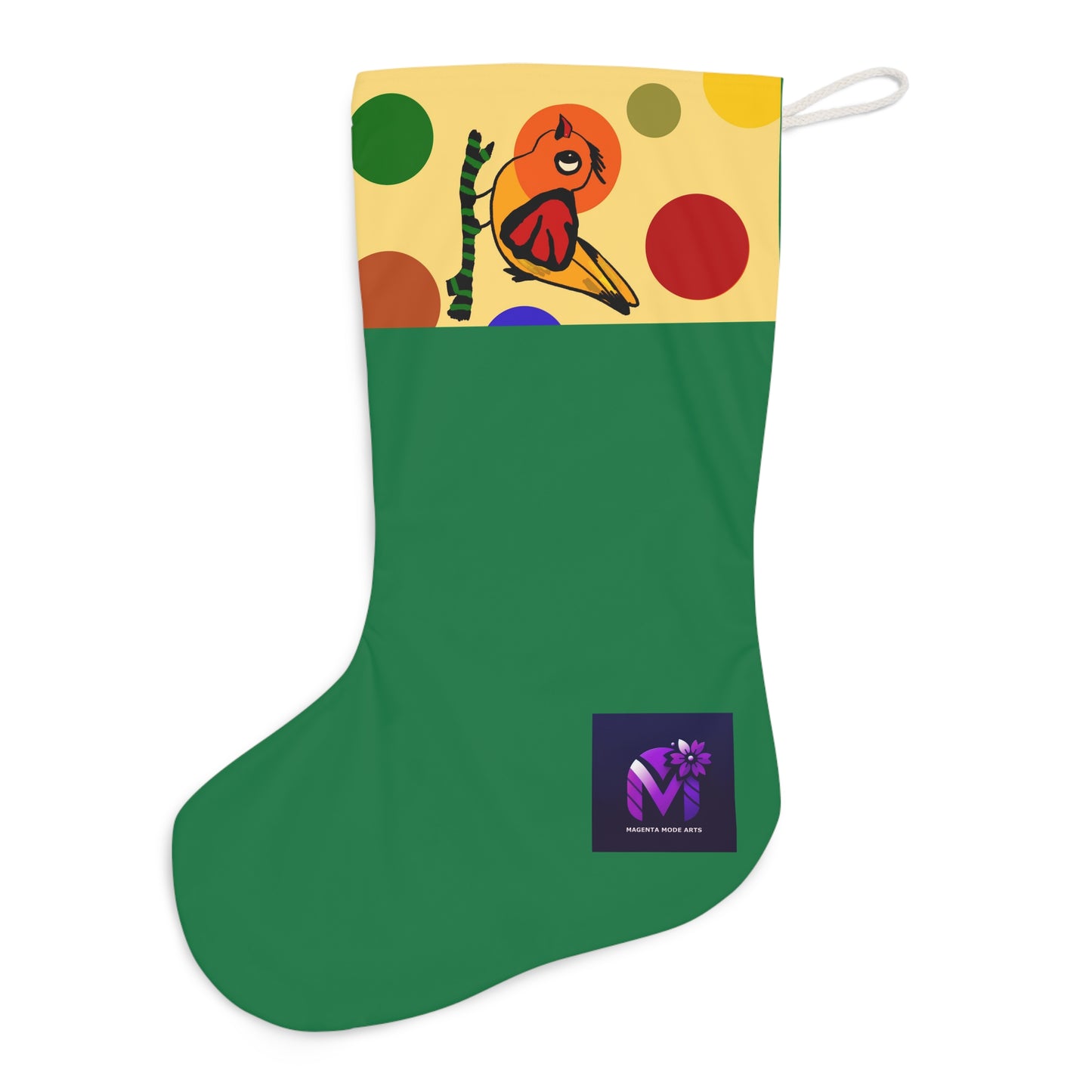 Santa Stocking - Birdsong and Bubbles - Yellow