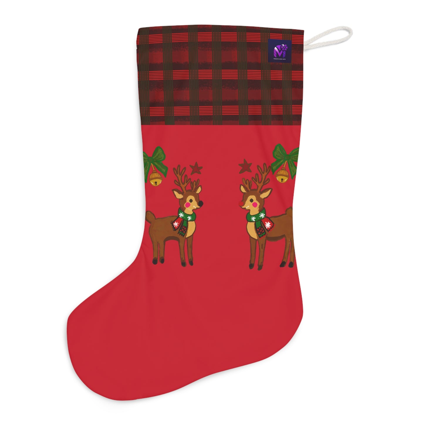 Santa Stocking - Classic Checked Design Red