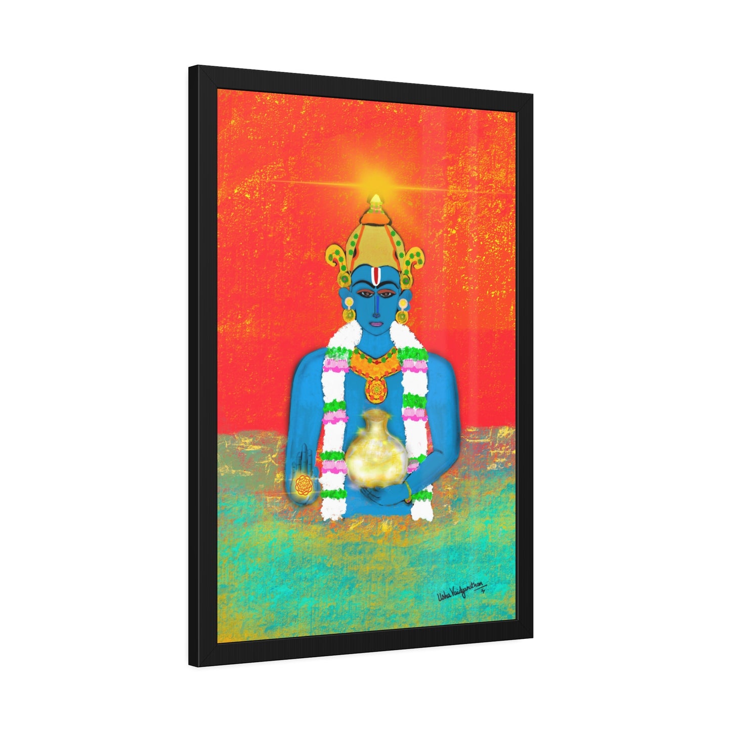 Sacred Shri Dhanvantari - Framed Art