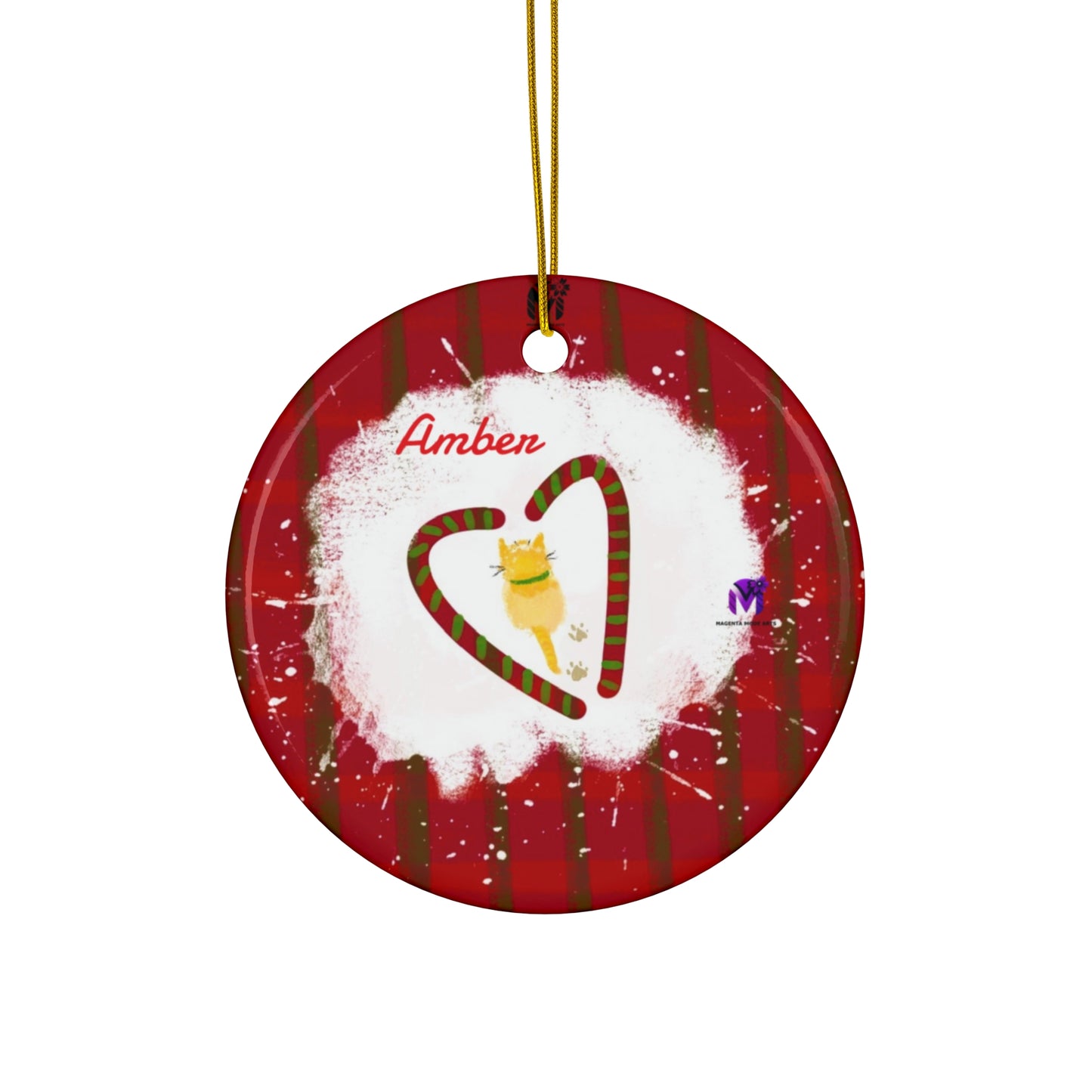Customised Kitty Ceramic Ornament (Star,Circle,Heart,Snowflake)