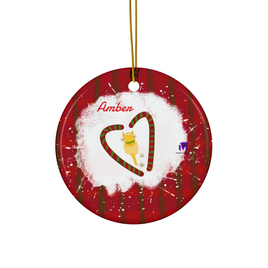 Customised Kitty Ceramic Ornament (Star,Circle,Heart,Snowflake)