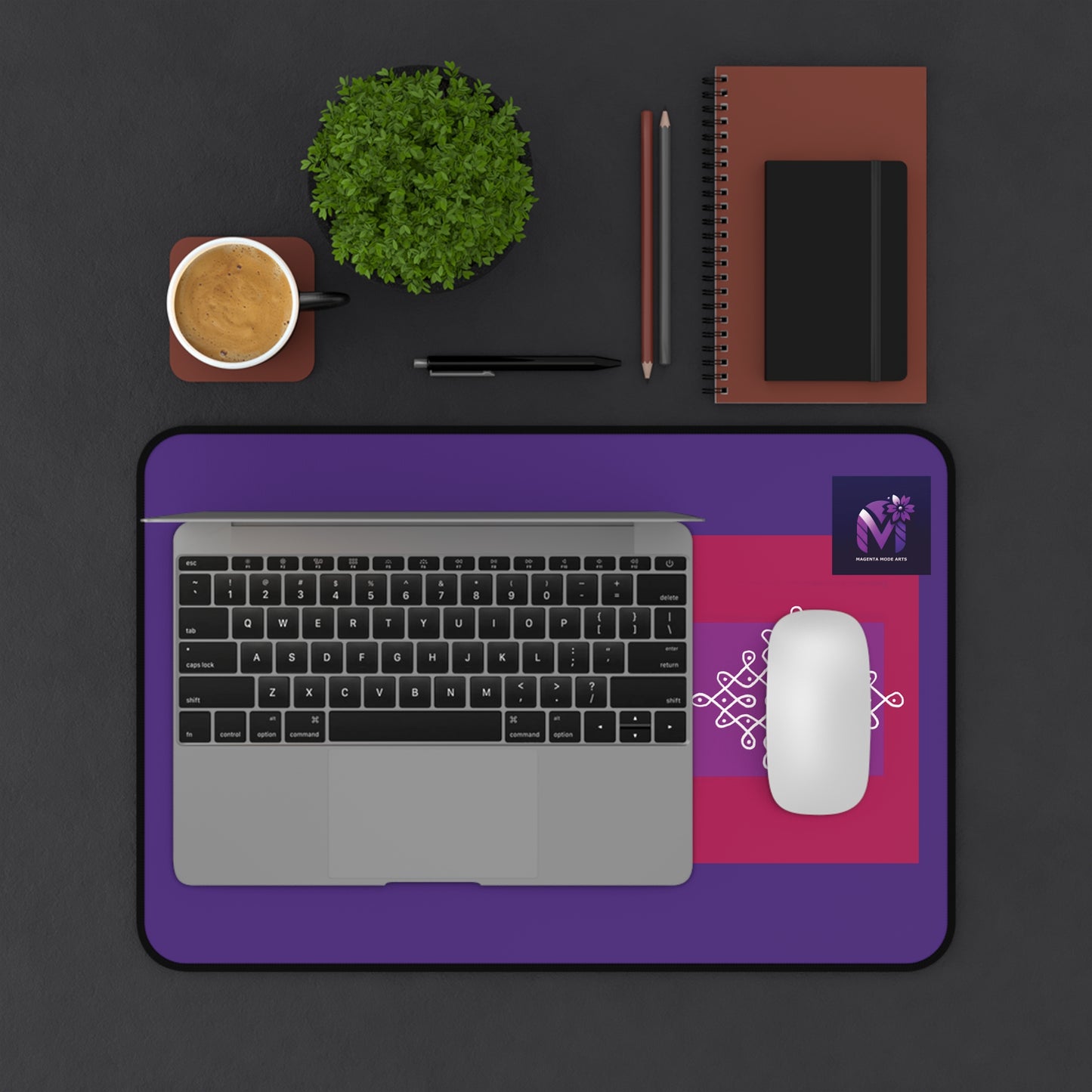 Dots and curves - Multipurpose Desk Mat