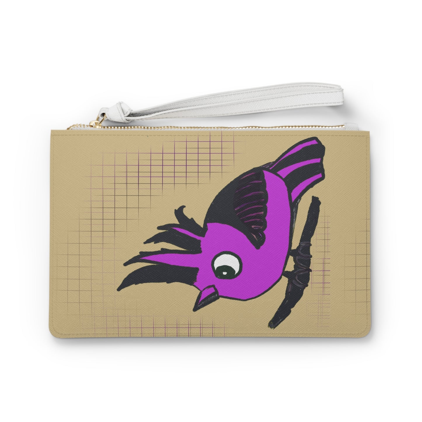 Clutch Bag-Vegan Leather - Magenta Radiance Art print