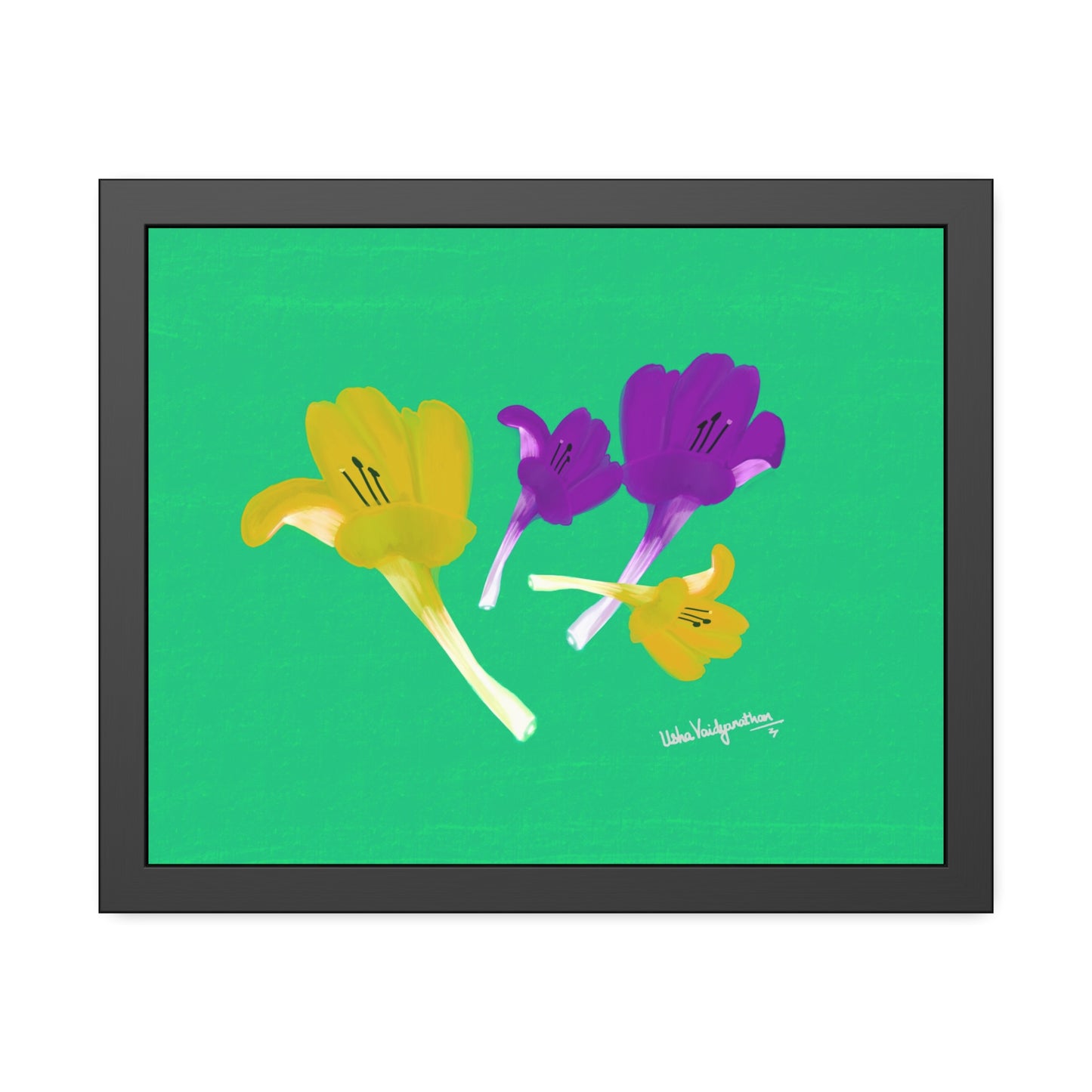 December Delights Yellow and Purple - Framed Art