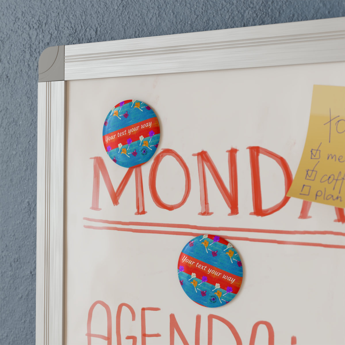 Personalised Magnet - floral design, Round