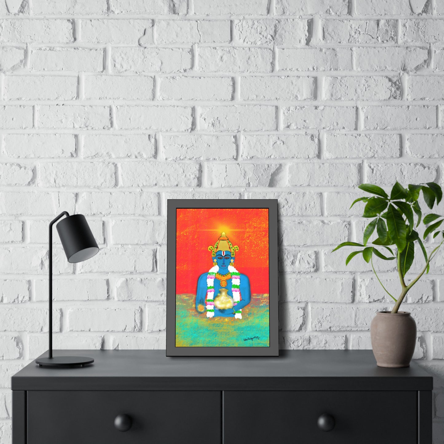 Sacred Shri Dhanvantari - Framed Art