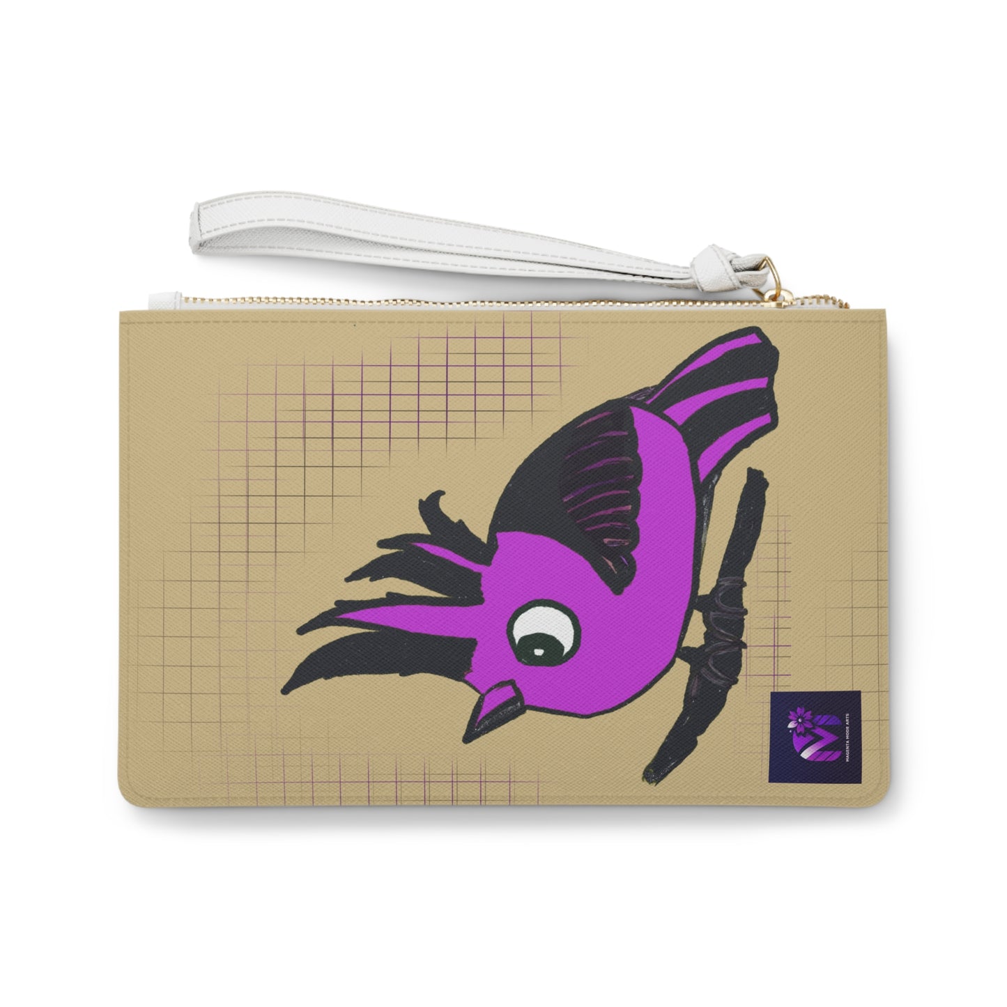 Clutch Bag-Vegan Leather - Magenta Radiance Art print