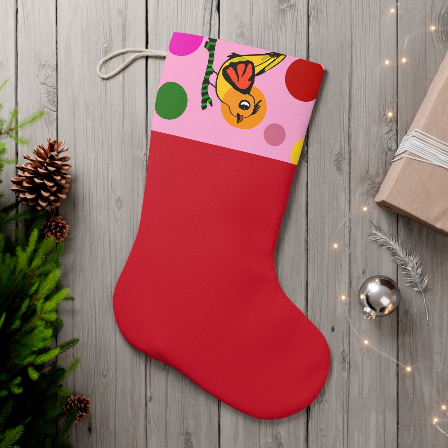 Santa Stocking - Birdsong and bubble - Pink
