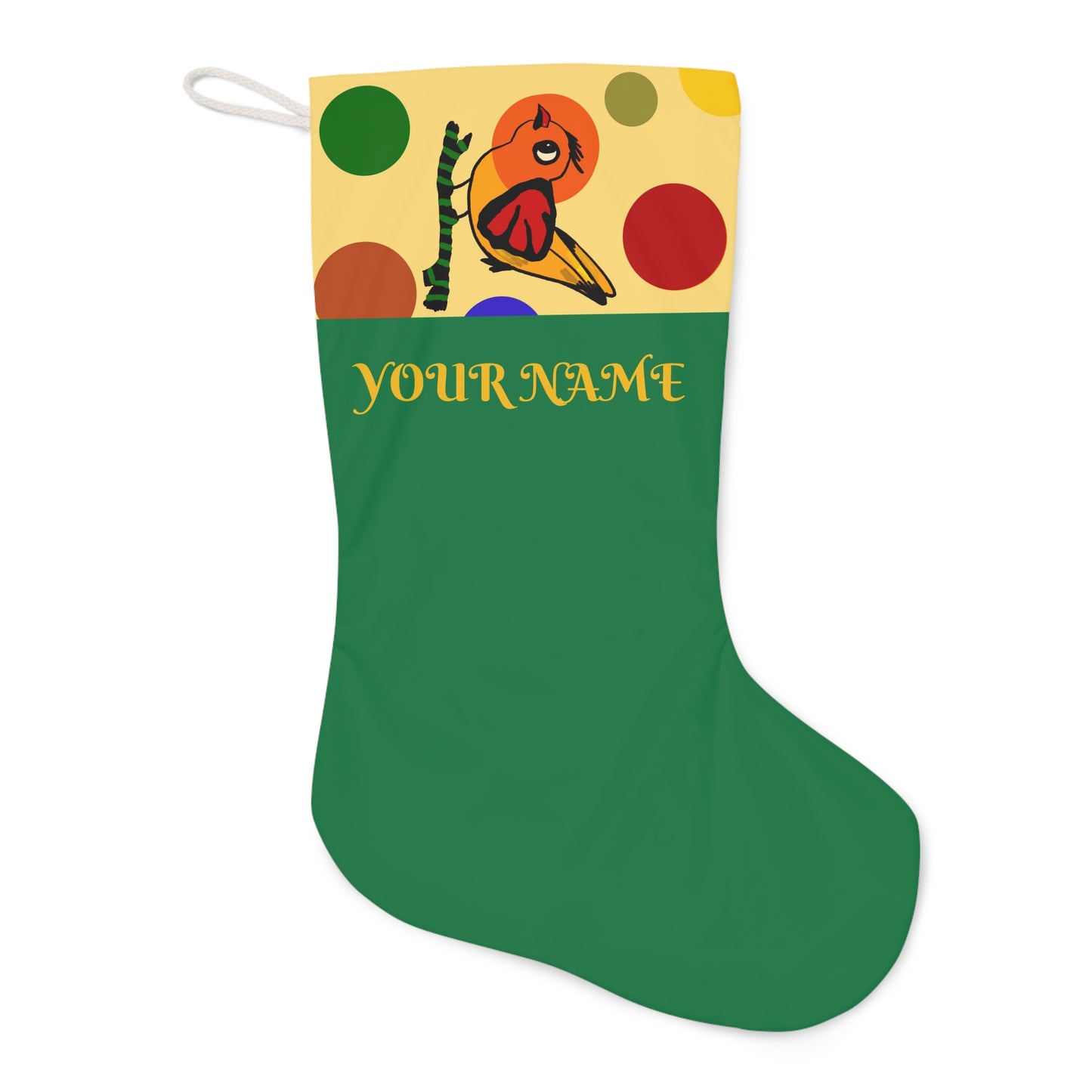 Santa Stocking - Birdsong and Bubbles - Yellow