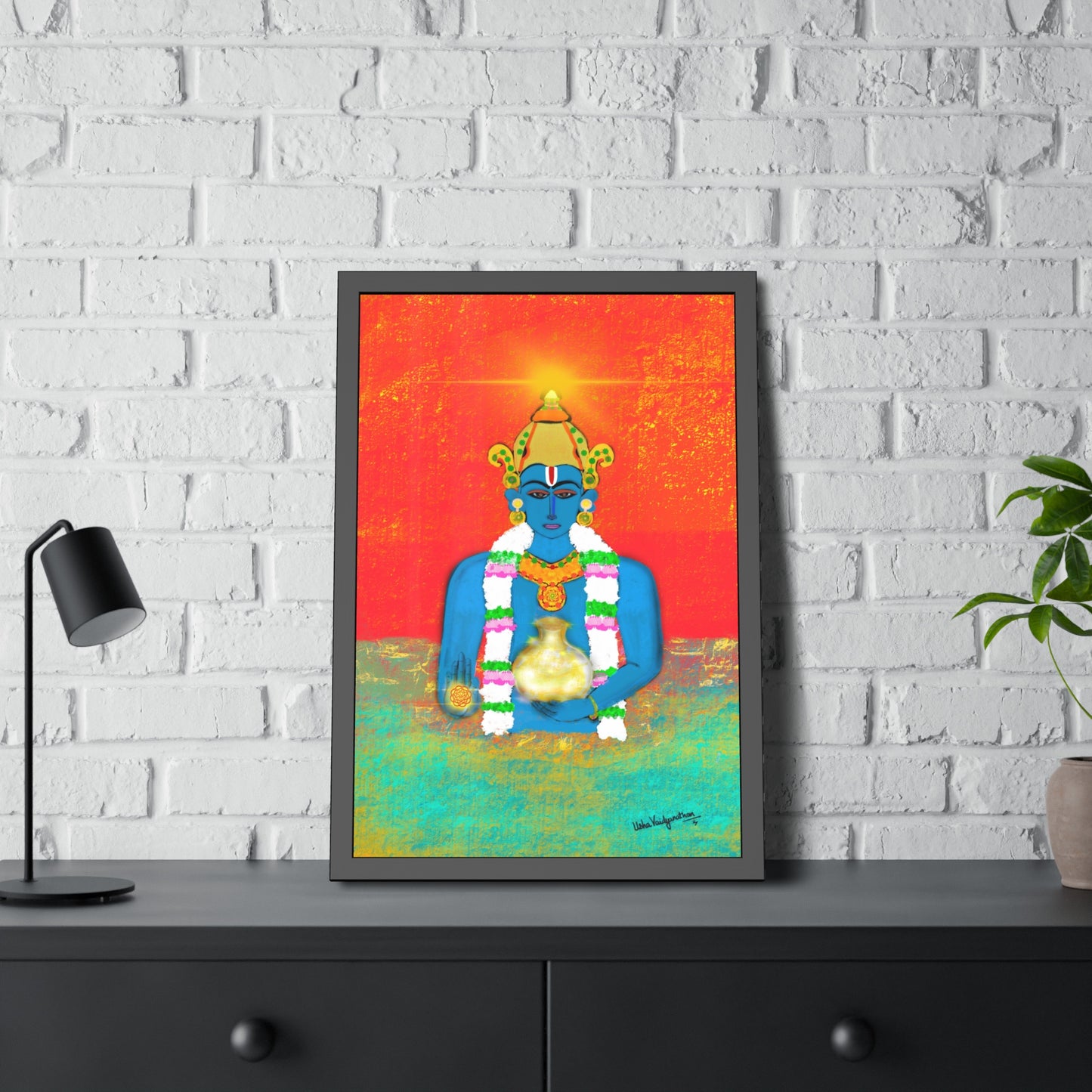 Sacred Shri Dhanvantari - Framed Art
