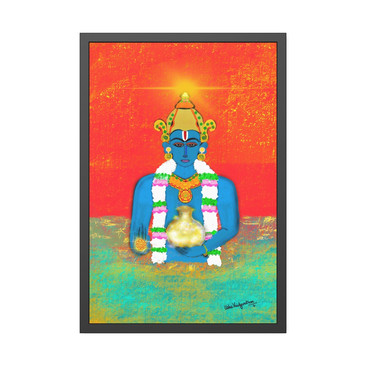 Sacred Shri Dhanvantari - Framed Art