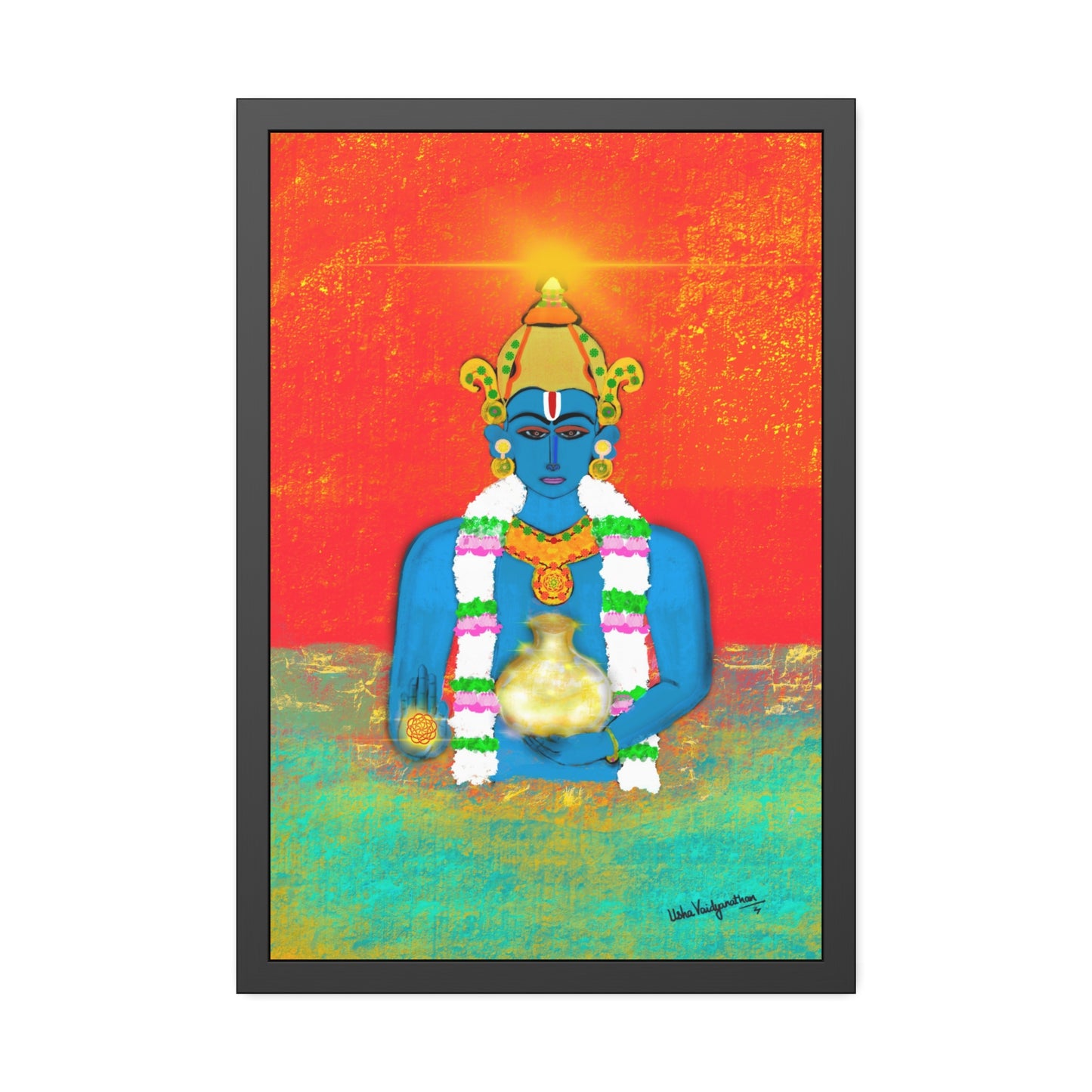 Sacred Shri Dhanvantari - Framed Art
