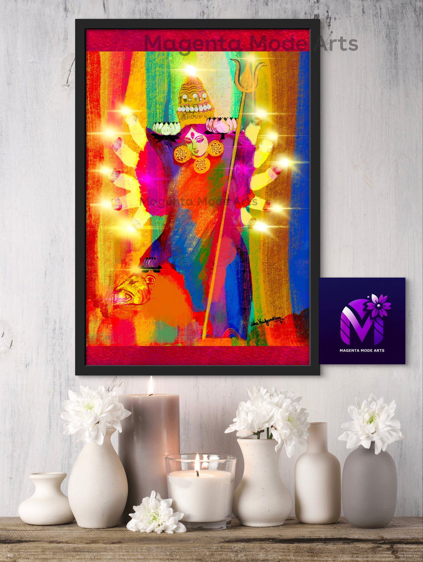 Goddess Durga - Framed Art