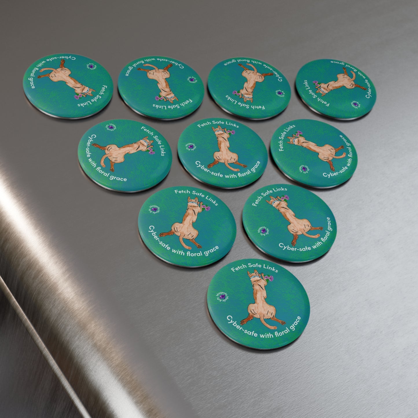 Cyber Magnets - Floral grace (Set of 10 pieces)
