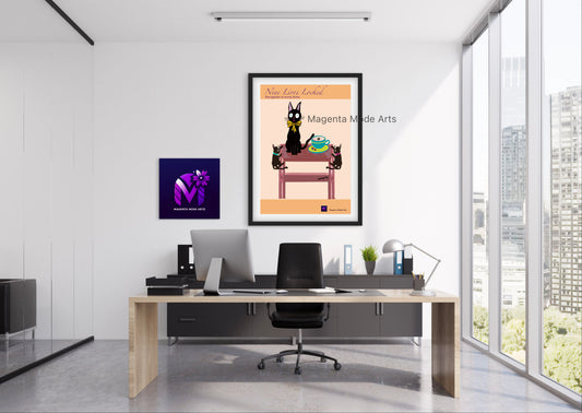 Cyber Cat- Rolled Poster Art (no frame included)