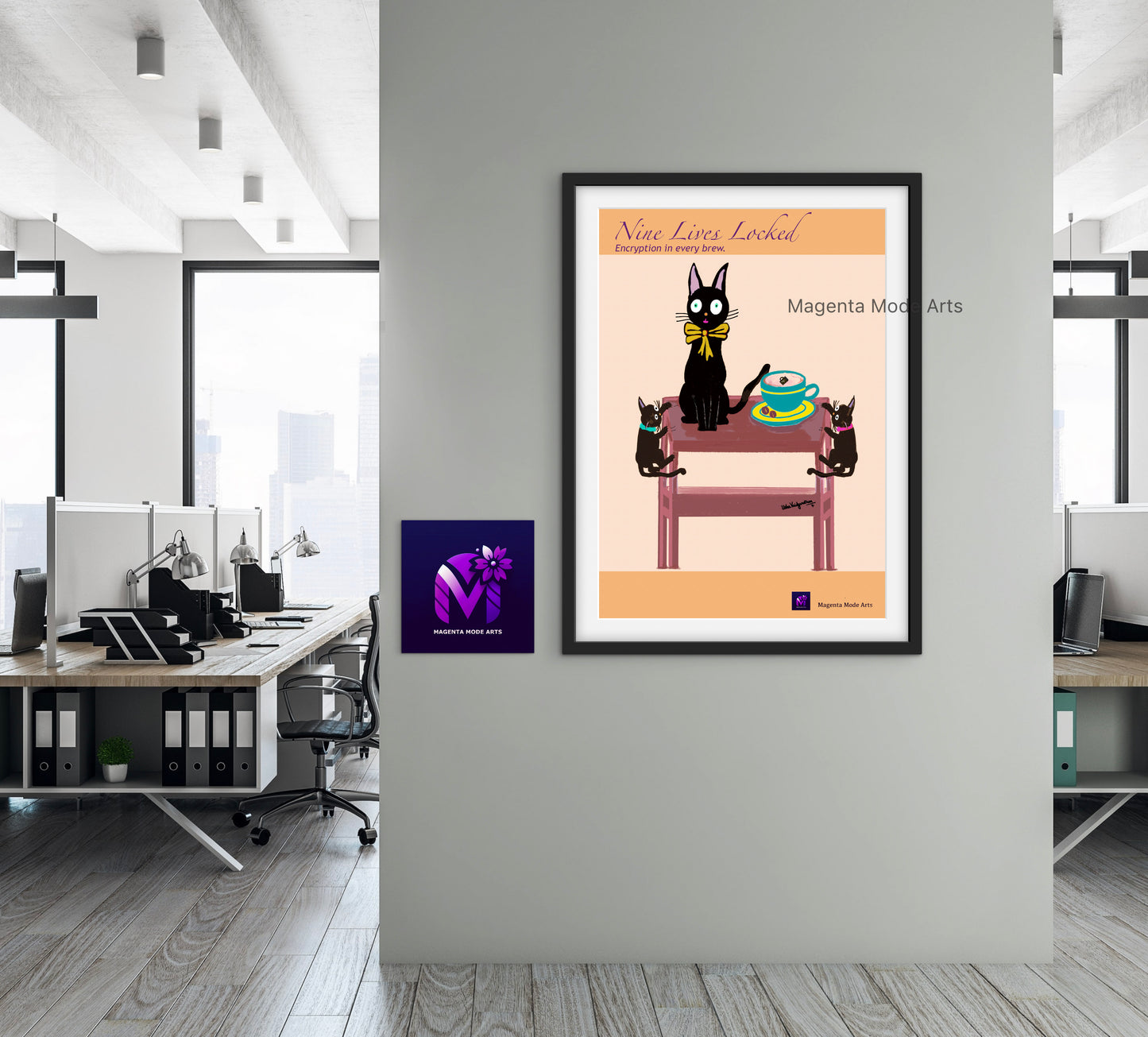 Cyber Cat- Rolled Poster Art (no frame included)