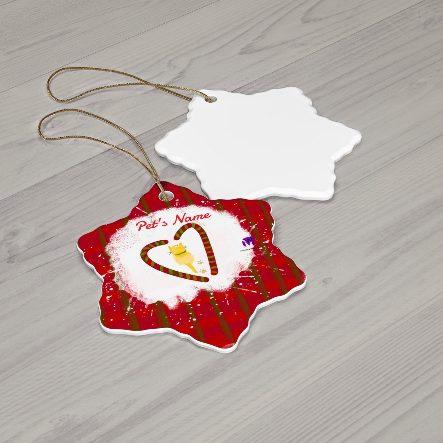 Customised Kitty Ceramic Ornament (Star,Circle,Heart,Snowflake)