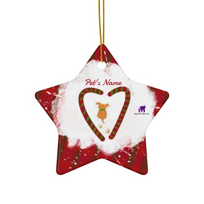 Customised Christmas Ornaments Puppy in snow (Star,Circle,Heart,Snowflake)