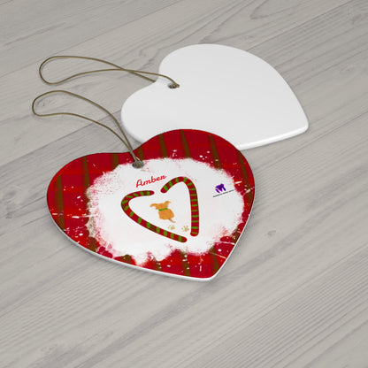 Customised Christmas Ornaments Puppy in snow (Star,Circle,Heart,Snowflake)