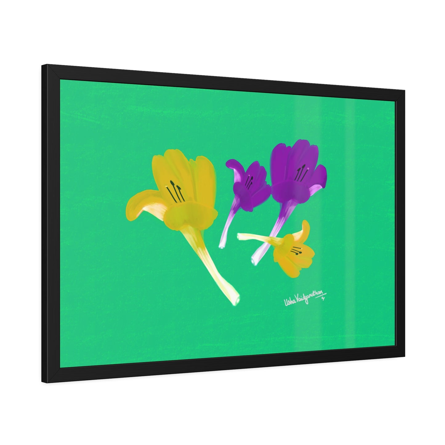 December Delights Yellow and Purple  - Framed Art