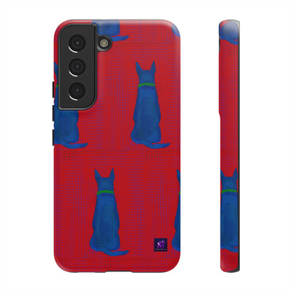 Phone Case -35 Phone Models- Dog loves grids