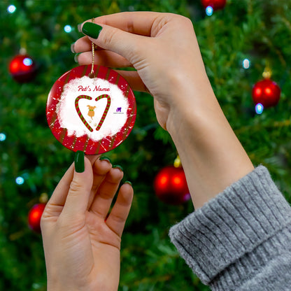 Customised Christmas Ornaments Puppy in snow (Star,Circle,Heart,Snowflake)