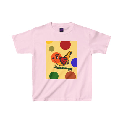 Kids Heavy Cotton Tee- Dotted and Feathered print