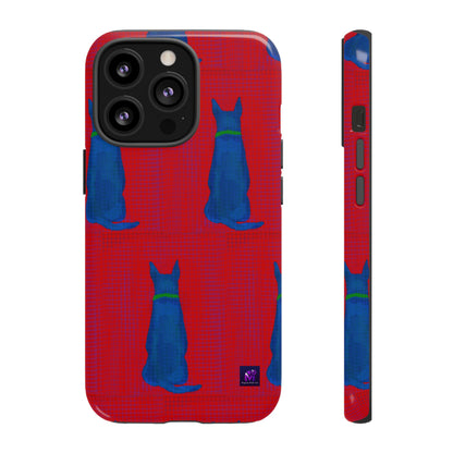 Phone Case -35 Phone Models- Dog loves grids