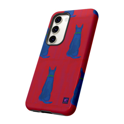 Phone Case -35 Phone Models- Dog loves grids