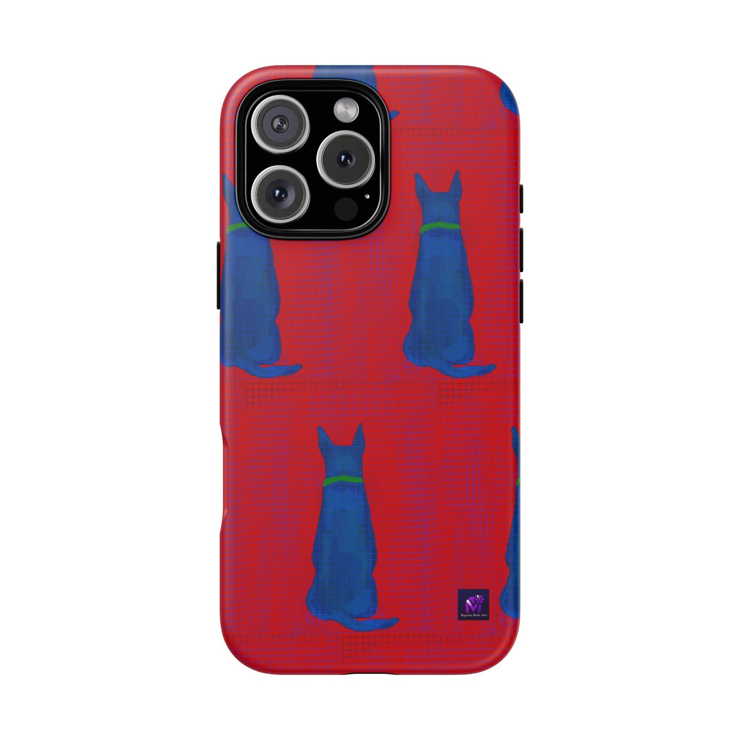 Phone Case -35 Phone Models- Dog loves grids