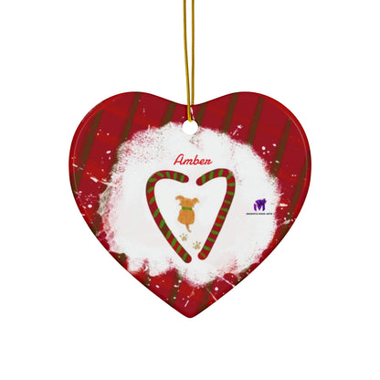 Customised Christmas Ornaments Puppy in snow (Star,Circle,Heart,Snowflake)