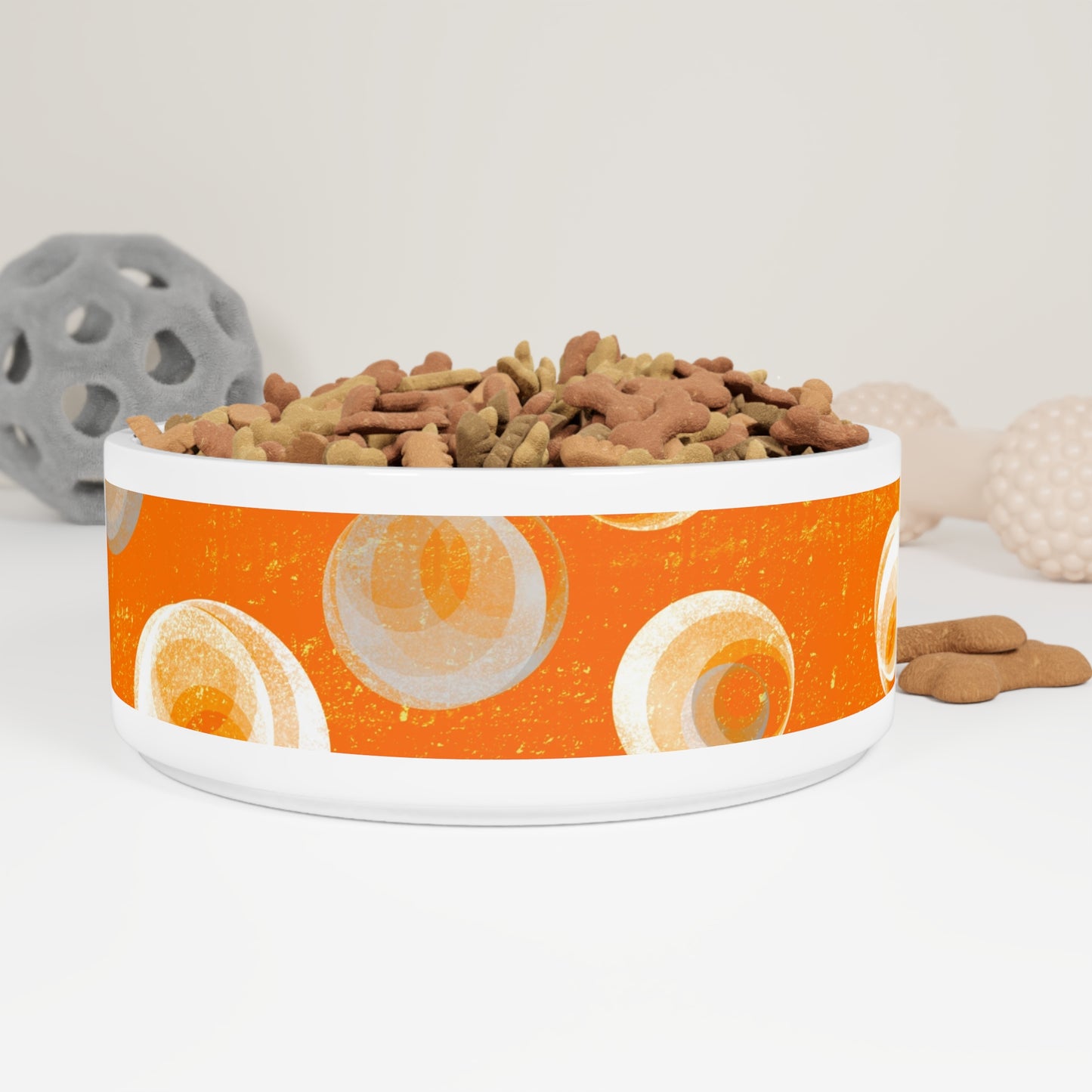 Pet Bowl - Orange Bubbles