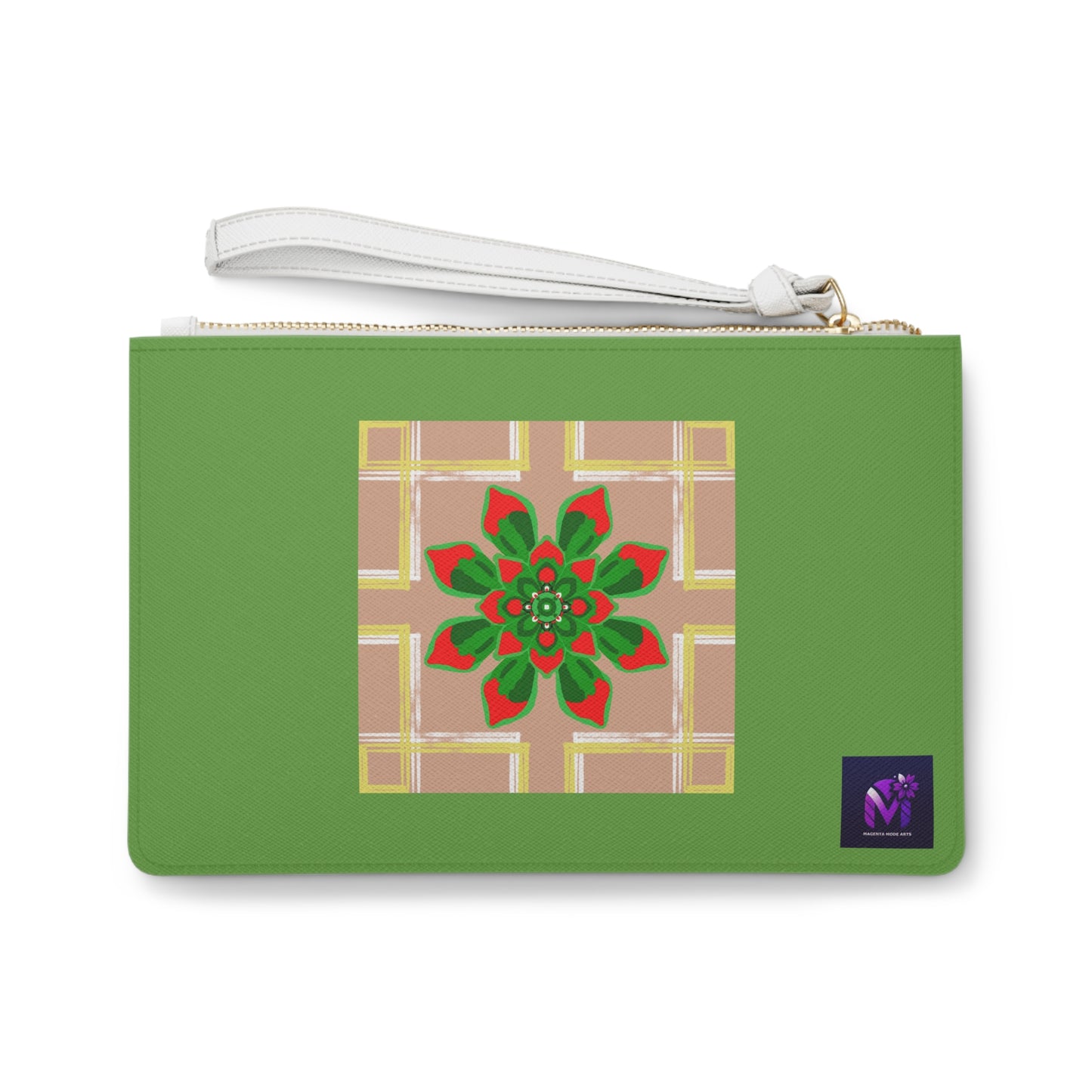 Clutch Bag -Vegan Leather - Festive Art print