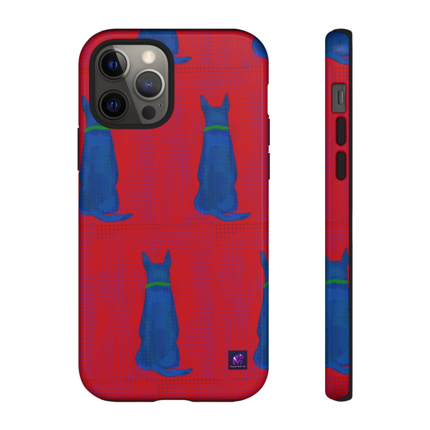 Phone Case -35 Phone Models- Dog loves grids