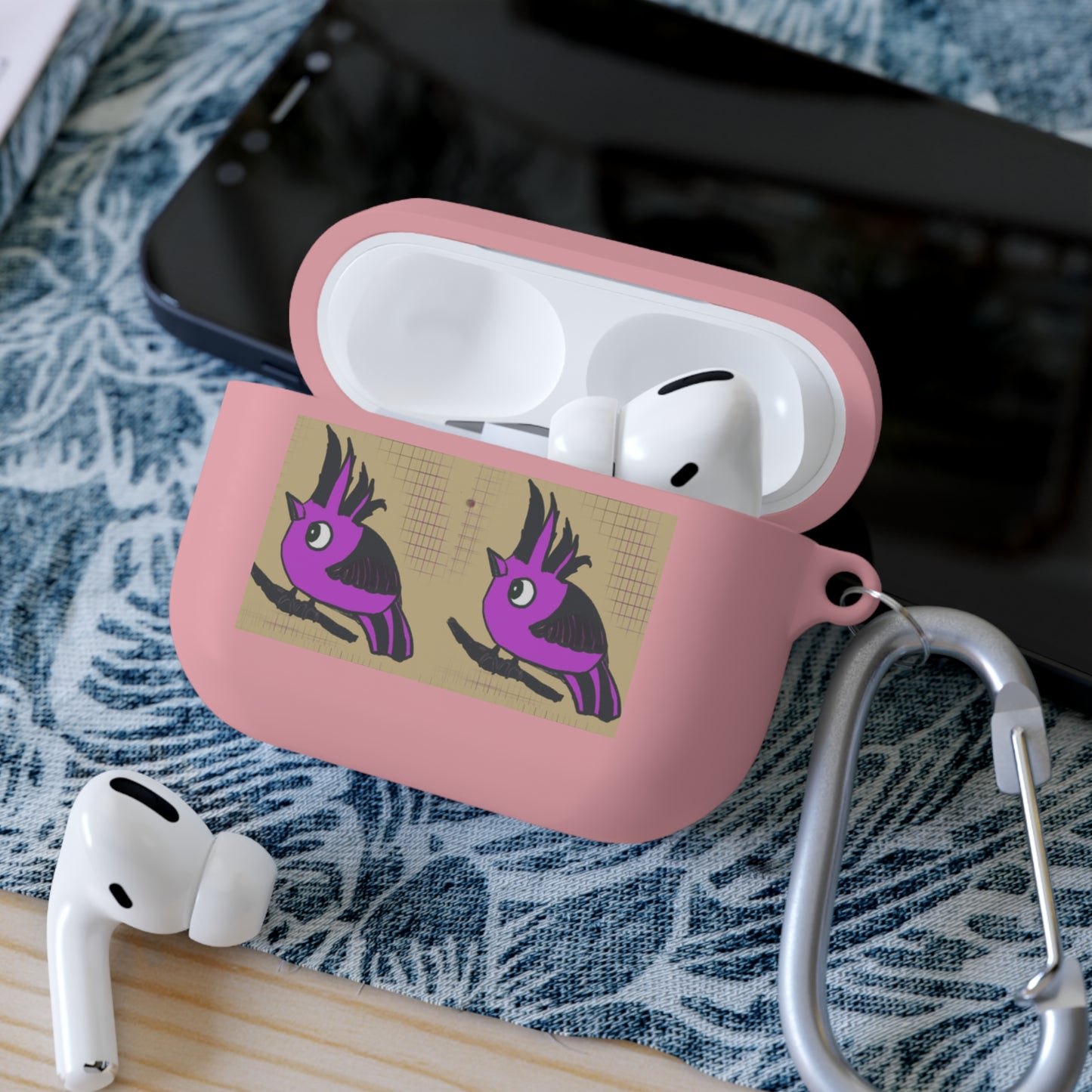 AirPods and AirPods Pro Case Cover - Magenta Radiance print