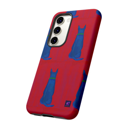 Phone Case -35 Phone Models- Dog loves grids